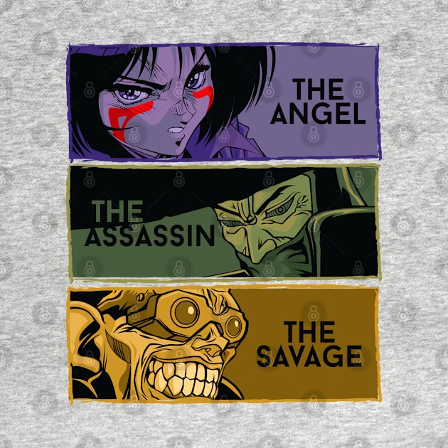 The angel, the assassin, the savage by MatamorosGraphicDesign